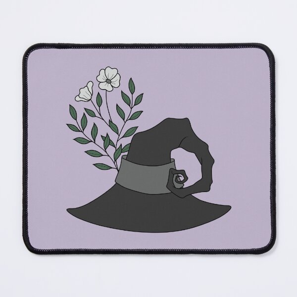 Item preview, Cute, Curly Gray Witch Hat with Flowers designed and sold by DappledMoon.