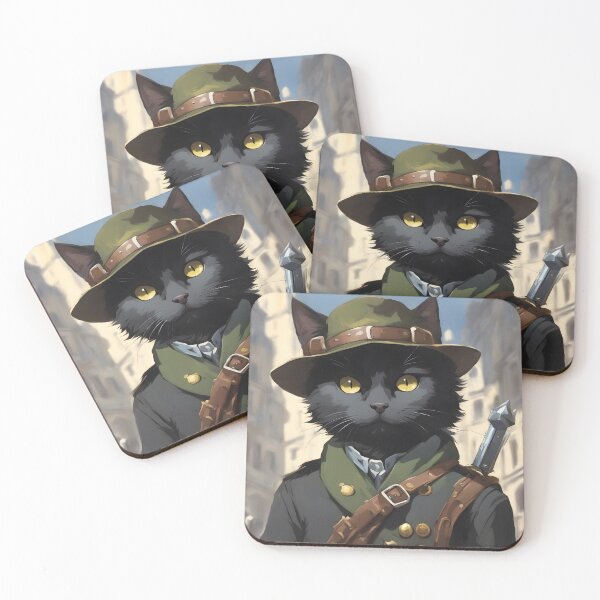 Item preview, Adventurous Cat Warrior - Fantasy RPG Feline Illustration designed and sold by CrownedCanvas.