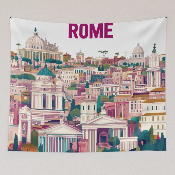 Item preview, Stunning Rome Cityscape Art Print – Vintage-Inspired Italian Decor designed and sold by nomiraclehere.