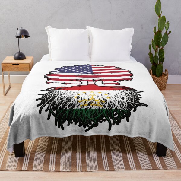 Item preview, Tajikistan Tajikistani American USA Tree Roots Flag designed and sold by FlagX.
