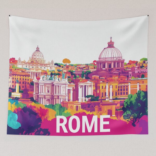 Item preview, Stunning Rome Cityscape Art Print – Vintage-Inspired Italian Decor designed and sold by nomiraclehere.