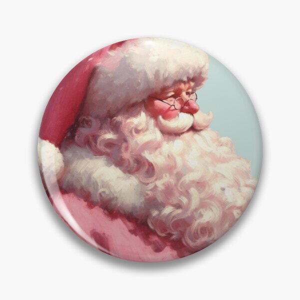 Item preview, Pink Santa Claus Vintage Christmas Painting designed and sold by Creative Brat Design Studio.