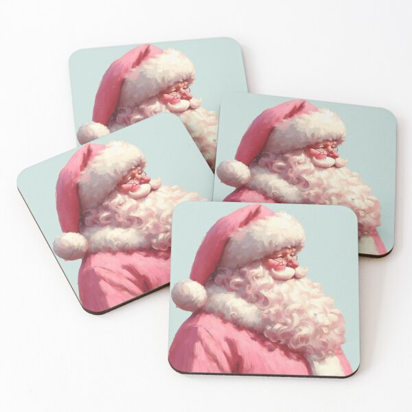 Item preview, Pink Santa Claus Vintage Christmas Painting designed and sold by Creative Brat Design Studio.
