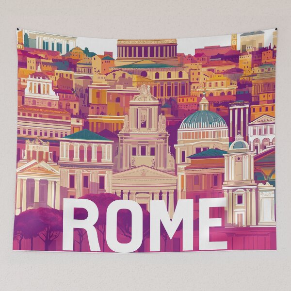 Item preview, Stunning Rome Cityscape Art Print – Vintage-Inspired Italian Decor designed and sold by nomiraclehere.