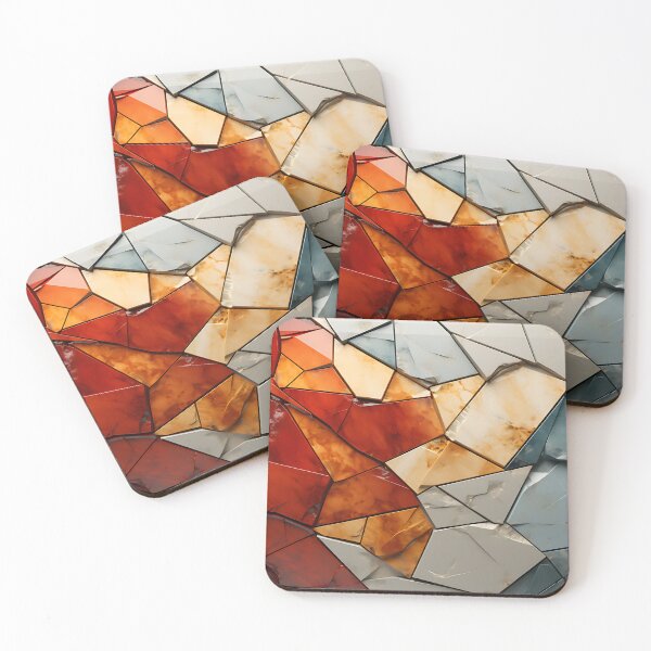 Item preview, Geometric - Cracks Crimson and Grey designed and sold by KootenayDesigns.