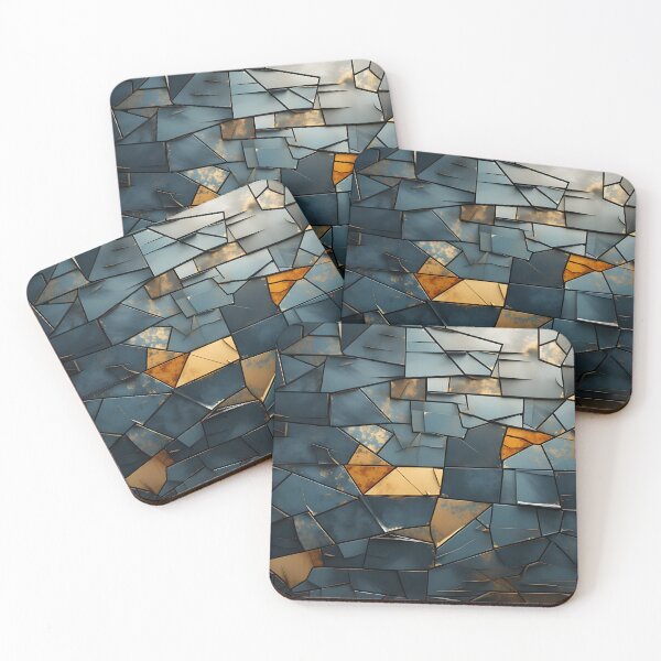 Item preview, Geometric - Cracks Dark Blue designed and sold by KootenayDesigns.
