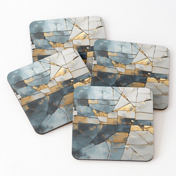 Item preview, Geometric - Cracks White and Tea designed and sold by KootenayDesigns.