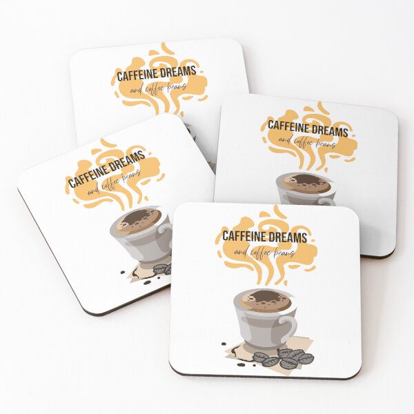 Item preview, Caffeine dreams and coffee beans designed and sold by Charm-Designs.