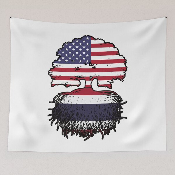 Item preview, Thailand Thai American USA Tree Roots Flag designed and sold by FlagX.