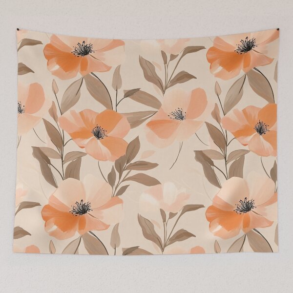 Item preview, Orange Charming Flower Seemless designed and sold by NQArtDesign.