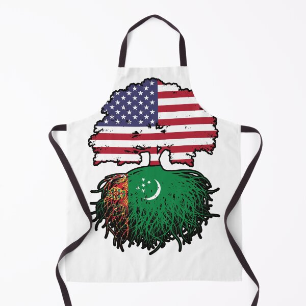Item preview, Turkmenistan Turkmen American USA Tree Roots Flag designed and sold by FlagX.