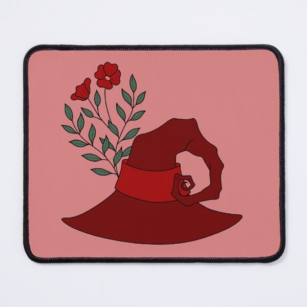 Item preview, Cute, Curly Red Witch Hat with Flowers designed and sold by DappledMoon.
