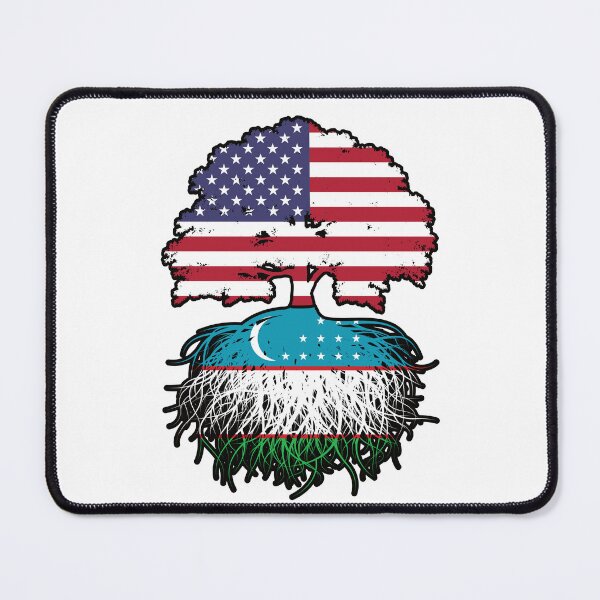 Item preview, Uzbekistan Uzbekistani American USA Tree Roots Flag designed and sold by FlagX.