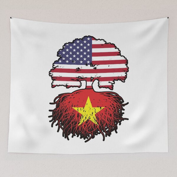 Item preview, Vietnam Vietnamese American USA Tree Roots Flag designed and sold by FlagX.