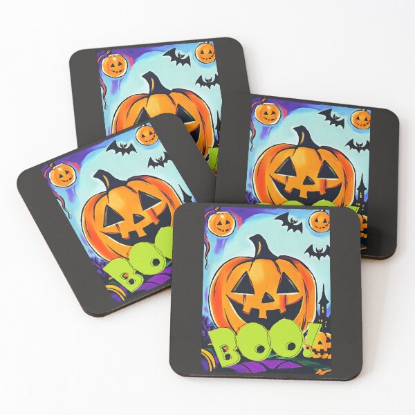 Item preview, Halloween Pumpkin Patch Mischief: Bats, Boos, and Giggles- هالوين يقطينة مضحكة  designed and sold by FUNqoosh.