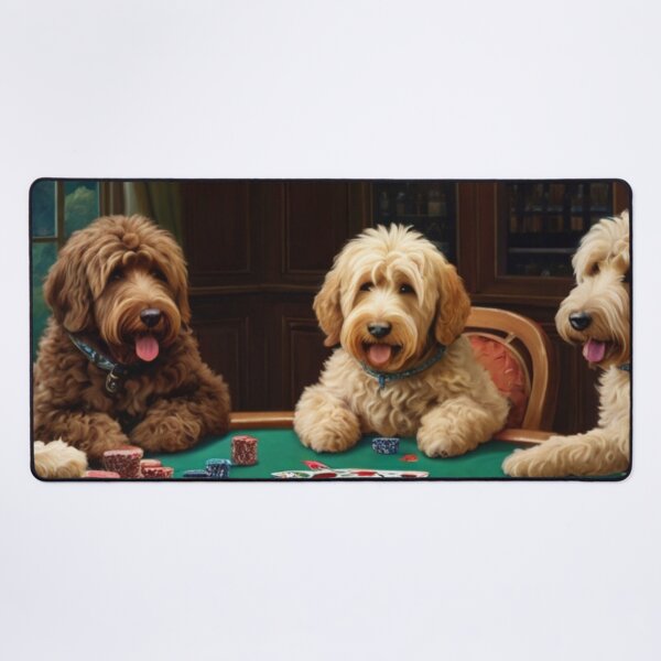Artikelvorschau, Hunde spielen Poker Labradoodle Labradoodles Hund Kartenspiel Karten entworfen und verkauft von Draculaura2009.