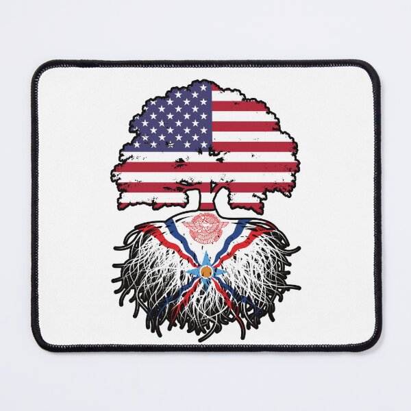 Item preview, Assyria Assyrian American USA Tree Roots Flag designed and sold by FlagX.