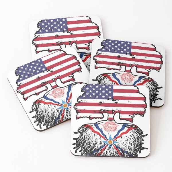 Item preview, Assyria Assyrian American USA Tree Roots Flag designed and sold by FlagX.