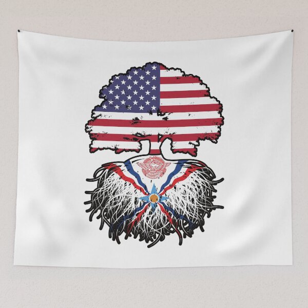 Item preview, Assyria Assyrian American USA Tree Roots Flag designed and sold by FlagX.