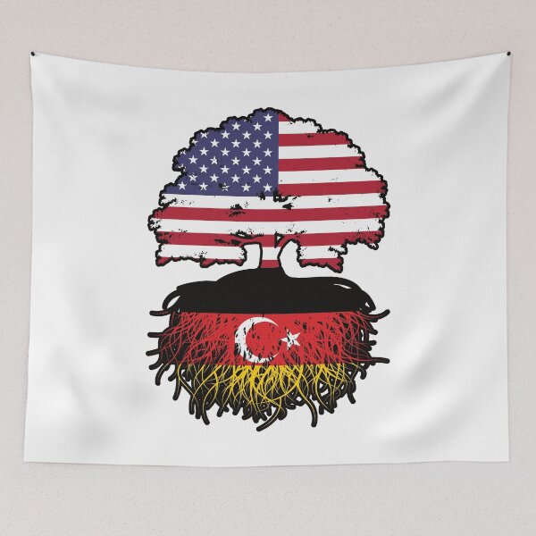 Item preview, Turkish German German Turks American USA Tree Roots Flag designed and sold by FlagX.