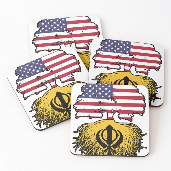 Item preview, Khalistan Sikh American USA Tree Roots Flag designed and sold by FlagX.