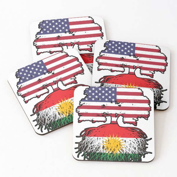 Item preview, Kurdistan Kurdish American USA Tree Roots Flag designed and sold by FlagX.
