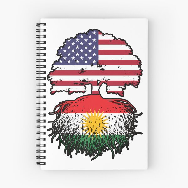 Item preview, Kurdistan Kurdish American USA Tree Roots Flag designed and sold by FlagX.