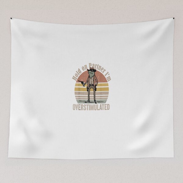 Item preview, Hold On Partner I'm Overstimulated Cowboy Frog Funny designed and sold by SadikShop.