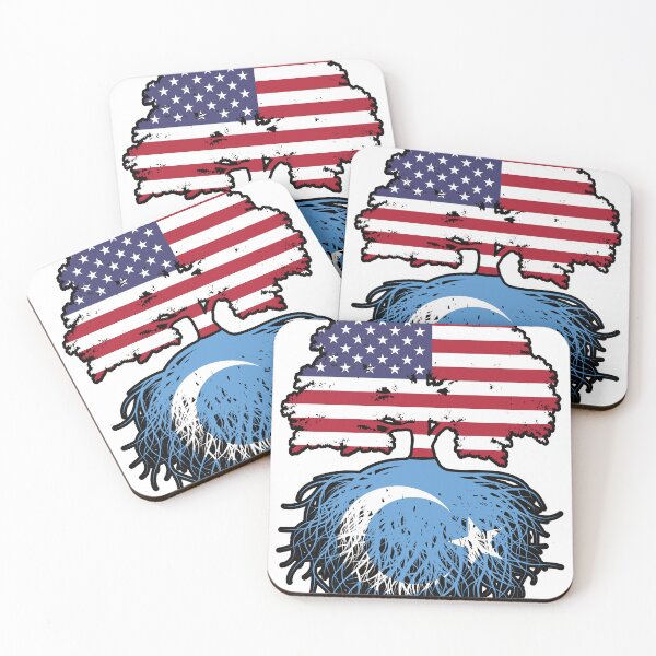 Item preview, East Turkistan Uyghur American USA Tree Roots Flag designed and sold by FlagX.