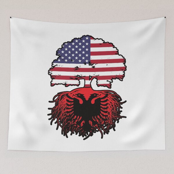 Item preview, Albania Albanian American USA United States America Tree Roots Flag designed and sold by FlagX.
