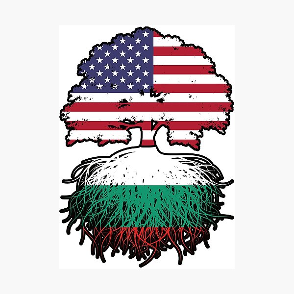 Item preview, Bulgaria Bulgarian American USA United States America Tree Roots Flag designed and sold by FlagX.