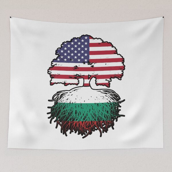Item preview, Bulgaria Bulgarian American USA United States America Tree Roots Flag designed and sold by FlagX.