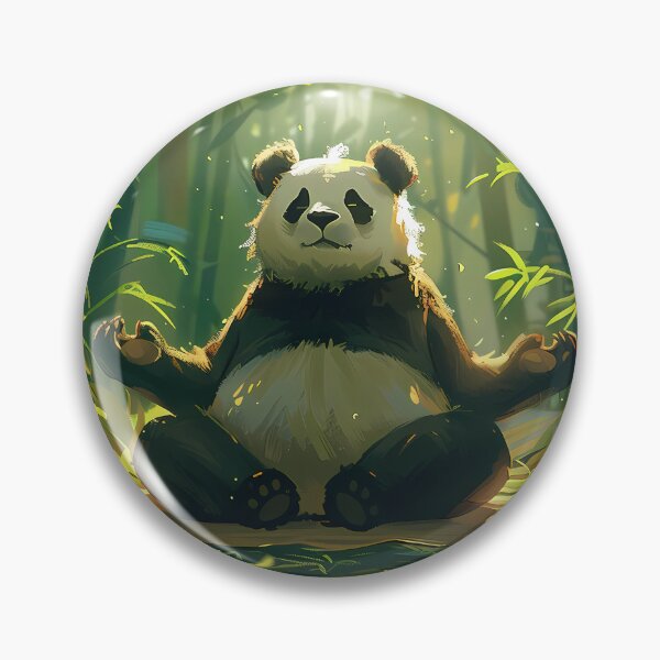 Item preview, A meditating Panda in a bamboo forest designed and sold by aulucky.