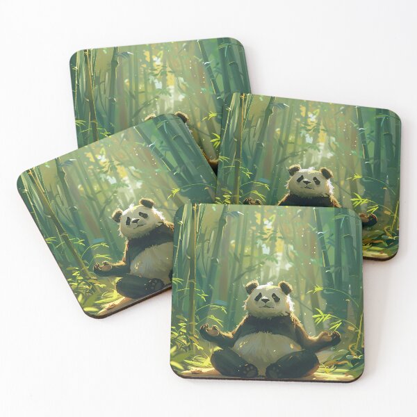 Item preview, A meditating Panda in a bamboo forest designed and sold by aulucky.