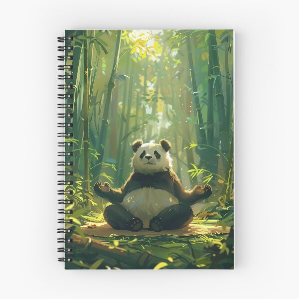 Item preview, A meditating Panda in a bamboo forest designed and sold by aulucky.