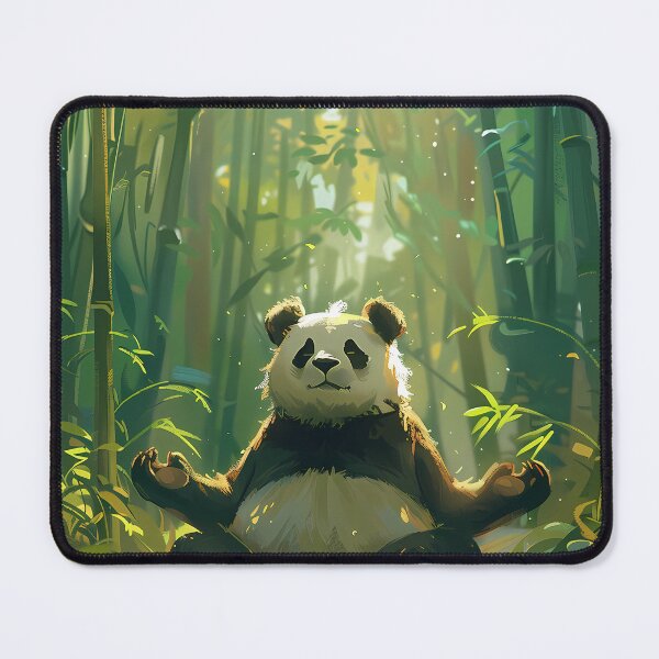 Item preview, A meditating Panda in a bamboo forest designed and sold by aulucky.