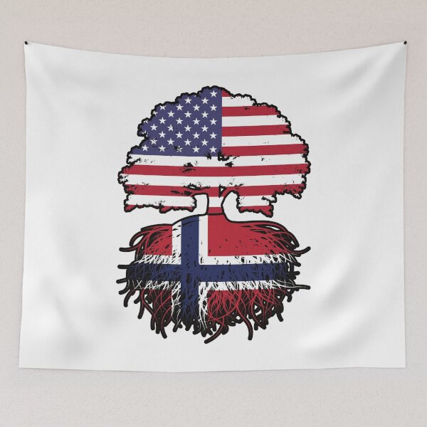 Item preview, Norway Norwegian American USA United States America Tree Roots Flag designed and sold by FlagX.