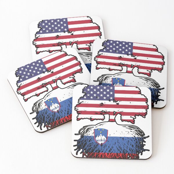 Item preview, Eslovenia Esloveno Americano Estados Unidos Estados Unidos América Árbol Raíces Bandera designed and sold by FlagX.