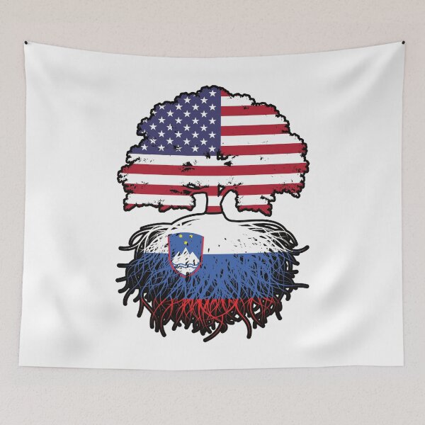 Item preview, Slovenia Slovenian American USA United States America Tree Roots Flag designed and sold by FlagX.