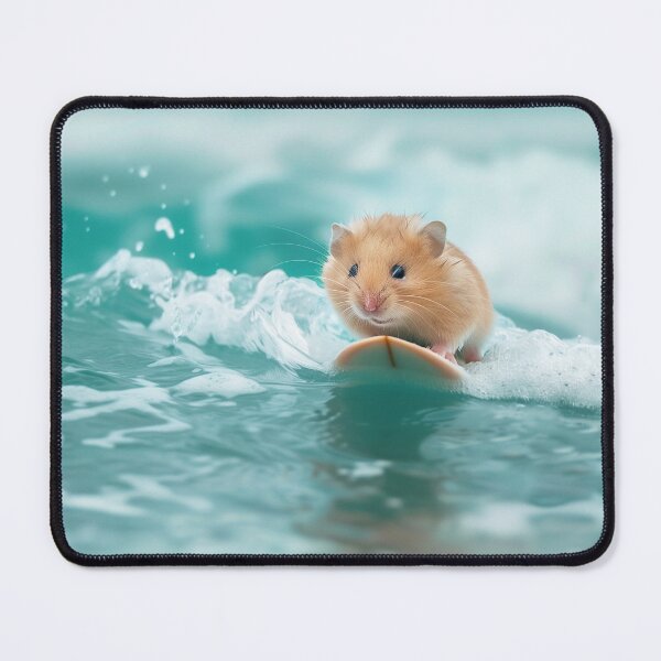 Item preview, Cute hamster doing big wave surfing designed and sold by cutepid.