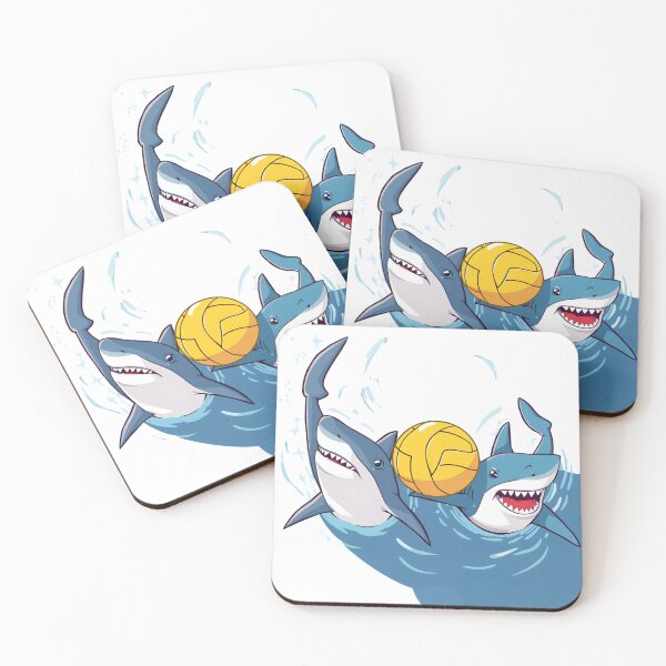 Item preview, two sharks playing waterpolo designed and sold by waterpoloworld.