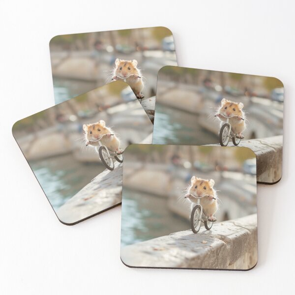 Item preview, Cute hamster on a bicycle in Paris Sticker designed and sold by cutepid.