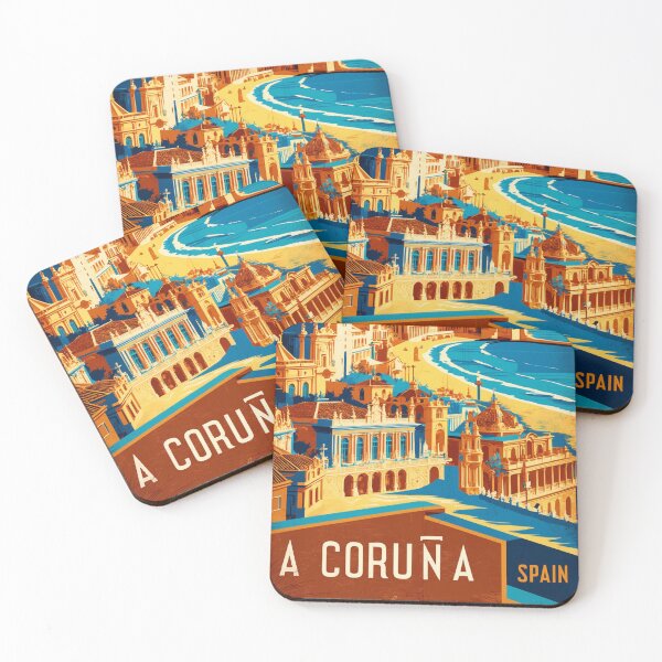 Item preview, A Coruña Spain Vintage Travel Tourism  designed and sold by TravelersGems.