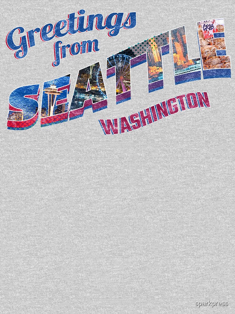 Seattle Gift Souvenir | Greetings from Seattle, WA Vintage Postcard-style Design by sparkpress