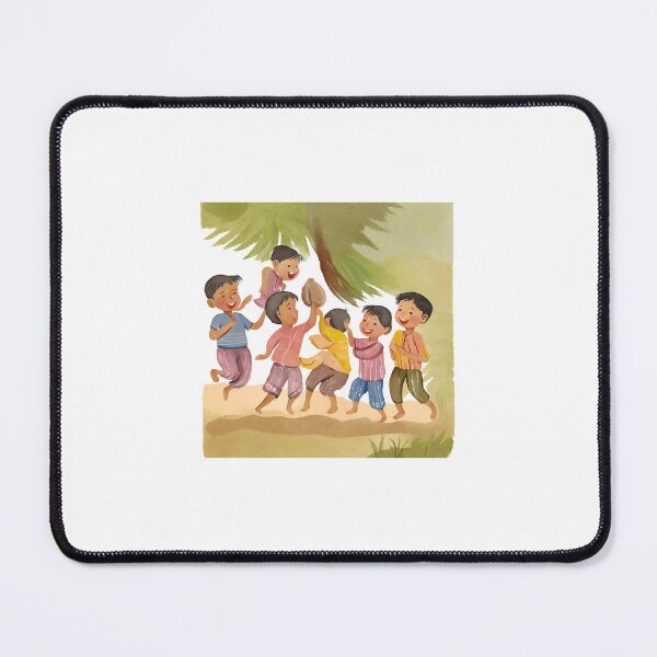 Item preview, Burmese children playing  designed and sold by BurmaThreads.