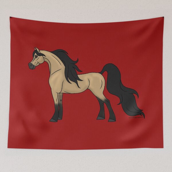 Item preview, Cute, Buckskin Arabian Cartoon Horse designed and sold by DappledMoon.