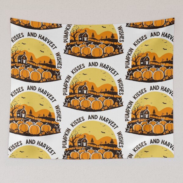 Item preview, pumpkin kisses and harvest wishes. designed and sold by Lillieoandco.