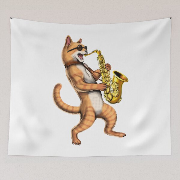 Item preview, Cat Saxophone Player designed and sold by underheaven.