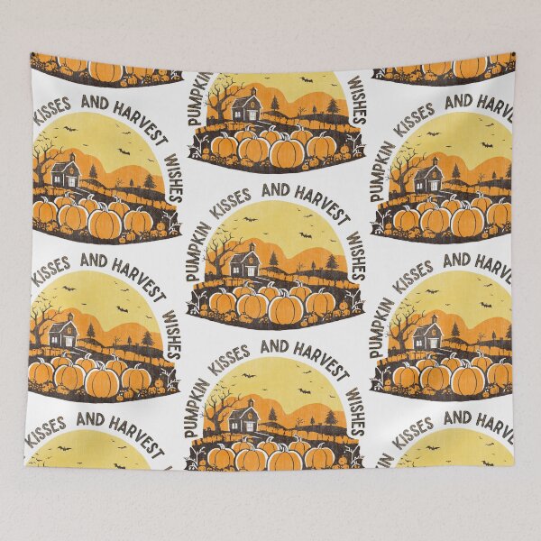 Item preview, pumpkin kisses and harvest wishes. designed and sold by Lillieoandco.