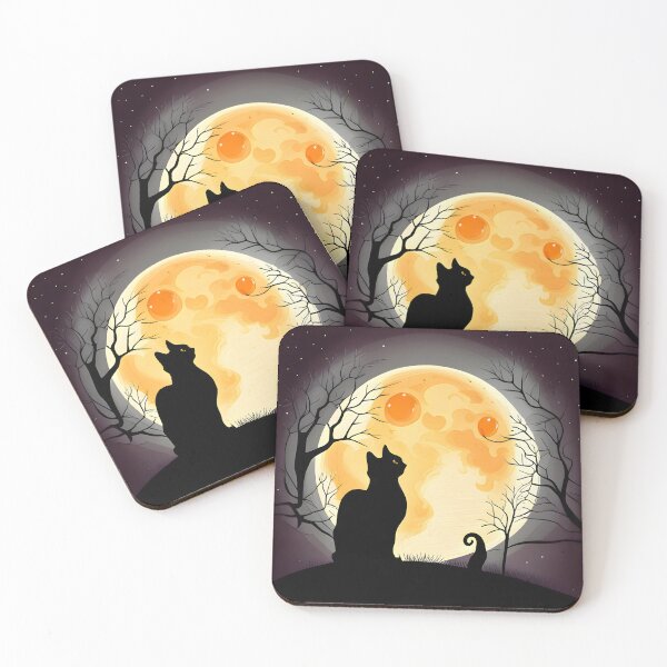 Item preview, Halloween Black Cat Looking at Full Moon designed and sold by Travelcases.